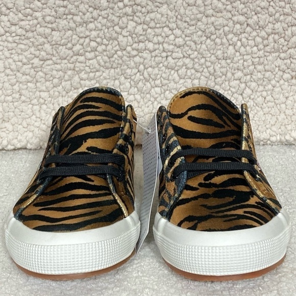 Superga Womens Animal Velvet Print Gold Fashion Sneakers Shoes SZ US 8.5 NWT - Picture 3 of 11